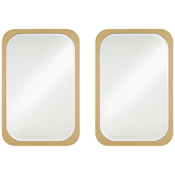 Noble Park Devonshire Gold 28" x 42" Rectangular Wall Mirrors Set of 2