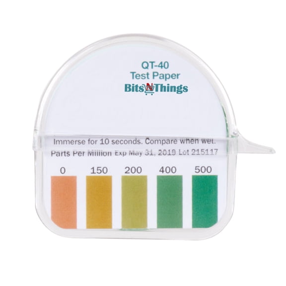 Bits N Things QT-40 Quaternary Test Paper Dispenser - 0-500ppm