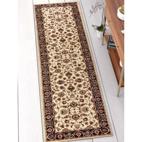 Noble Sarouk Persian Floral Oriental Formal Traditional Area Rug 2'3" x 7'3" Runner Easy to Clean Stain Fade Resistant Shed Free Modern Contemporary Transitional Soft Living Dining Room Rug