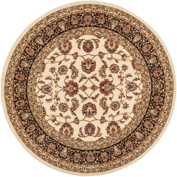 Noble Sarouk Persian Floral Oriental Formal Traditional Area Rug 5'3" Round Easy to Clean Stain Fade Resistant Shed Free Modern Contemporary Transitional Soft Living Dining Room Rug