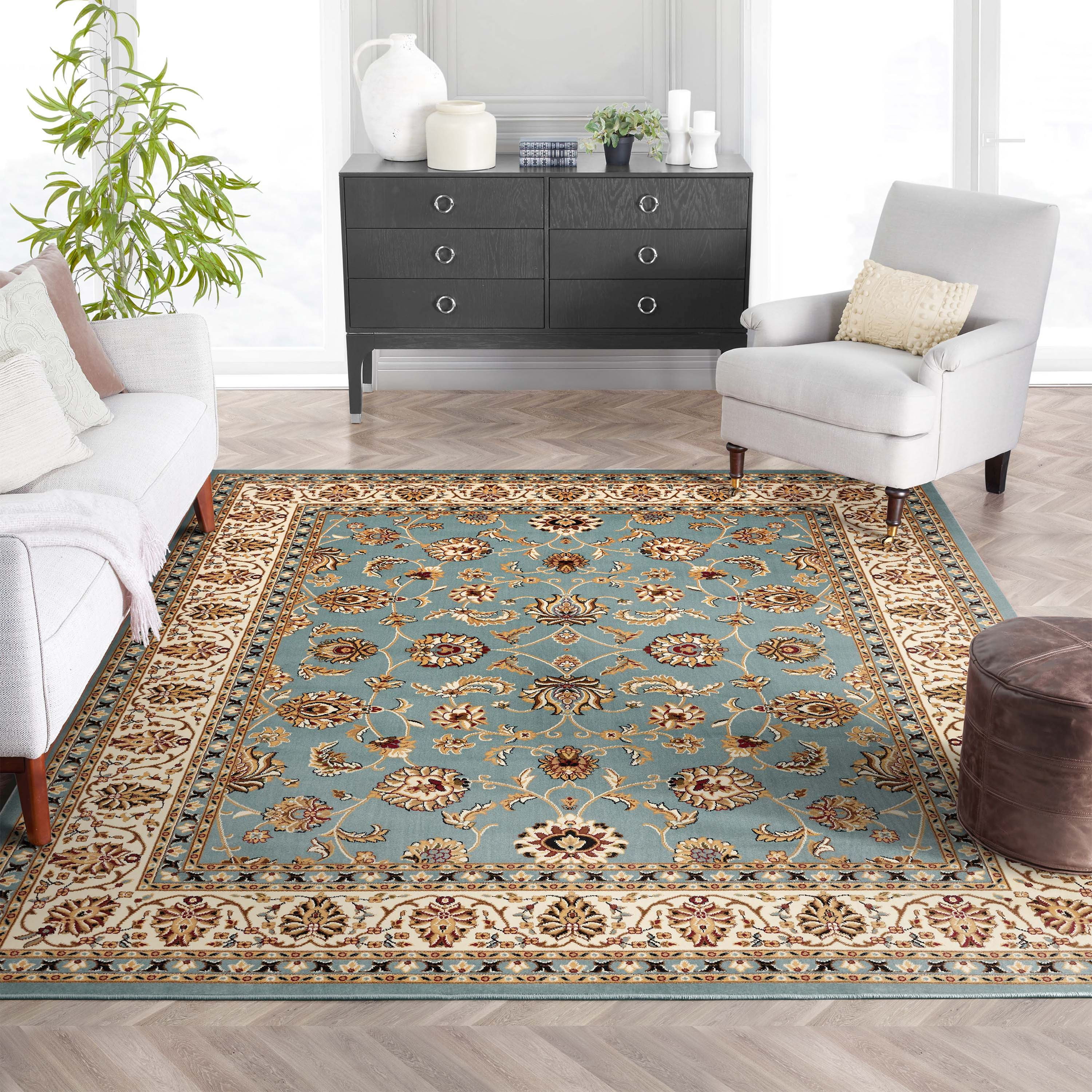 Noble Sarouk Persian Floral Oriental Formal Traditional Area Rug 5x7