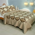 thumbnail image 1 of Noble Snowflake - 100 Percent Cotton  3 Pieces Vermicelli-Quilted Patchwork Quilt Set  Full & Queen Size - Brown, 1 of 1