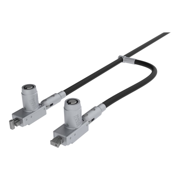 Noble TZNG04DHT Dual-Head Compact Wedge & T-Bar Locks - Silver - Stainless Steel, PVC Coated Steel - 5.91 ft - For Notebook - TAA Compliant