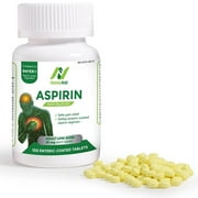 NobleAid Enteric Coated Low Dose 81 mg Aspirin Tablet for Fever & Headache, 100-Pack