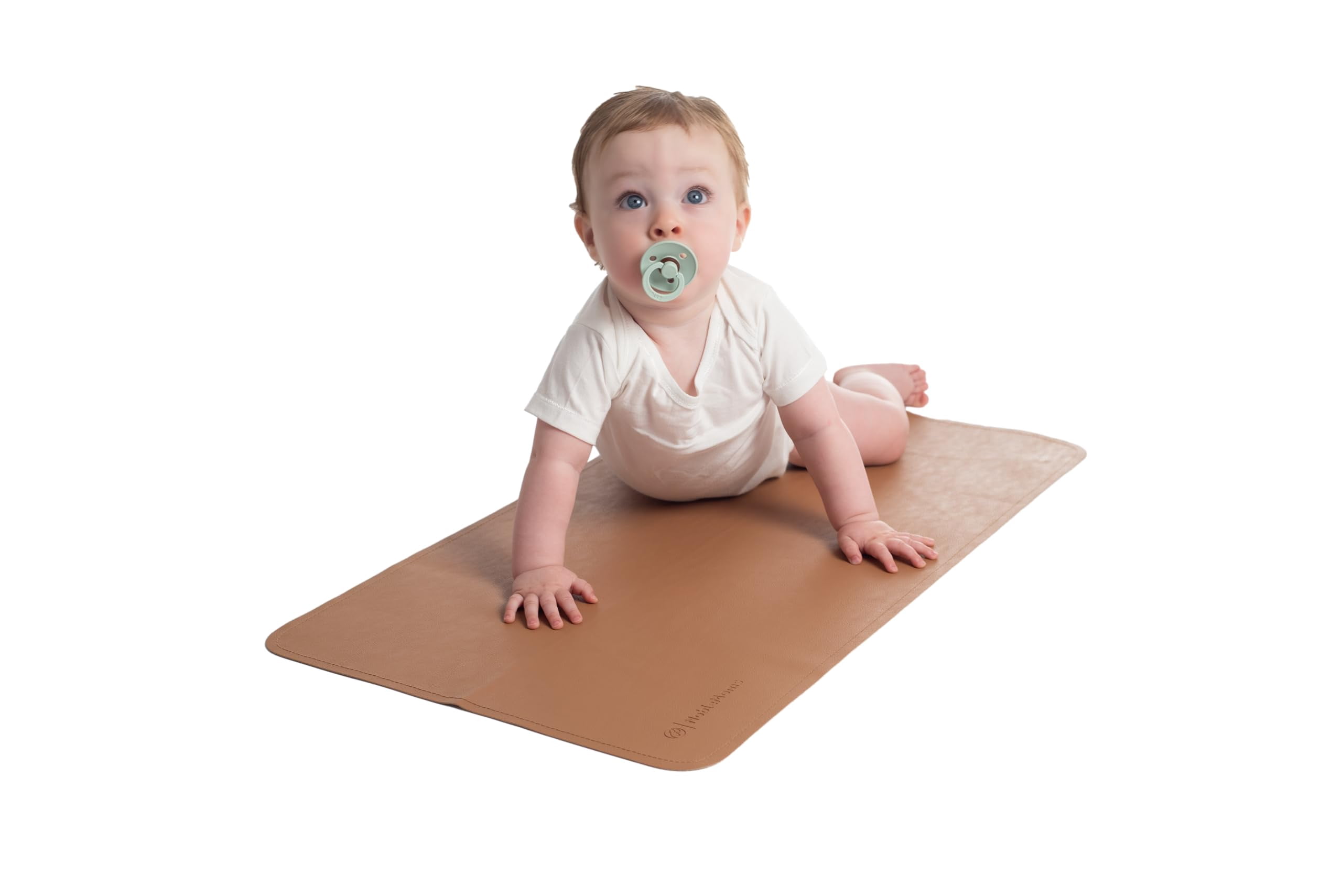 Vegan Leather Baby Changing Pad – Portable, Removable & Machine Washable With Safety Straps