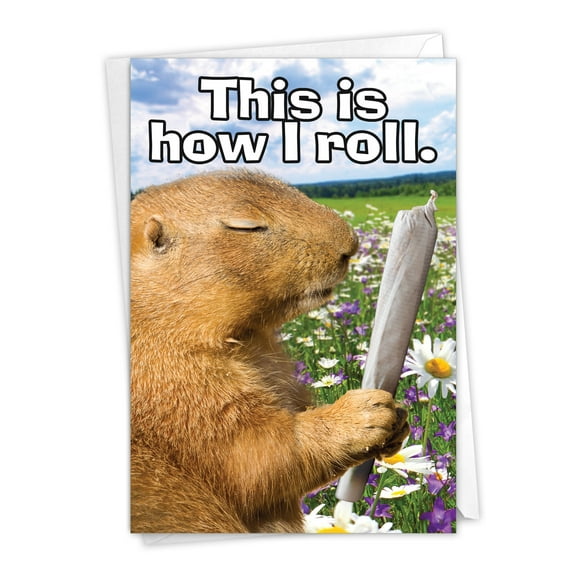 NobleWorks - 1 Funny Birthday Card with Envelope - How I Roll C3956BDG