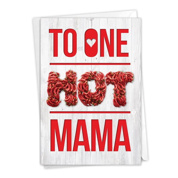 NobleWorks - 1 Funny Mother's Day Card with Envelope - One Hot Mama C6774MDG