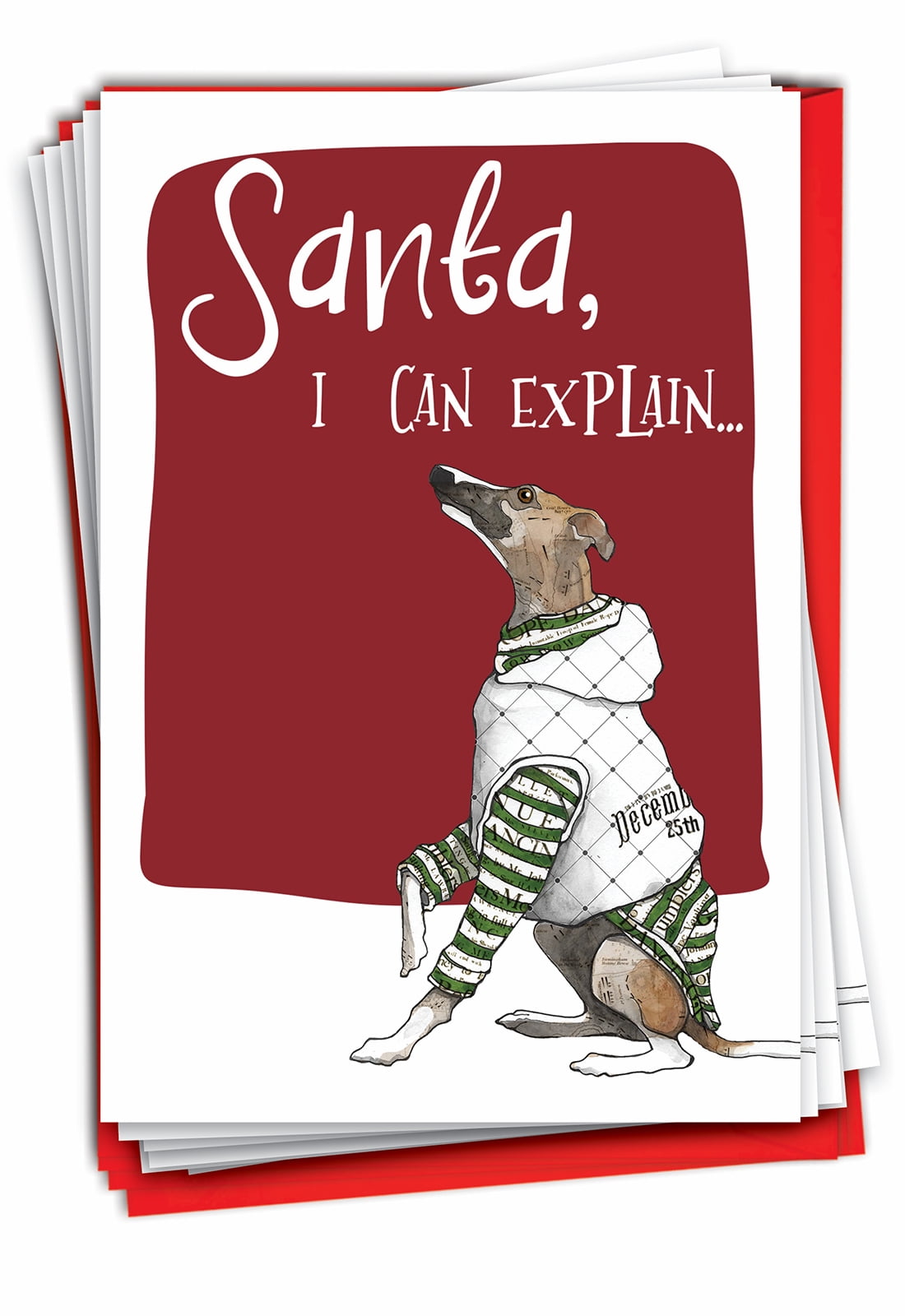 NobleWorks 12 Funny Christmas Greeting Cards Box Set with 5 x 7 Inch ...