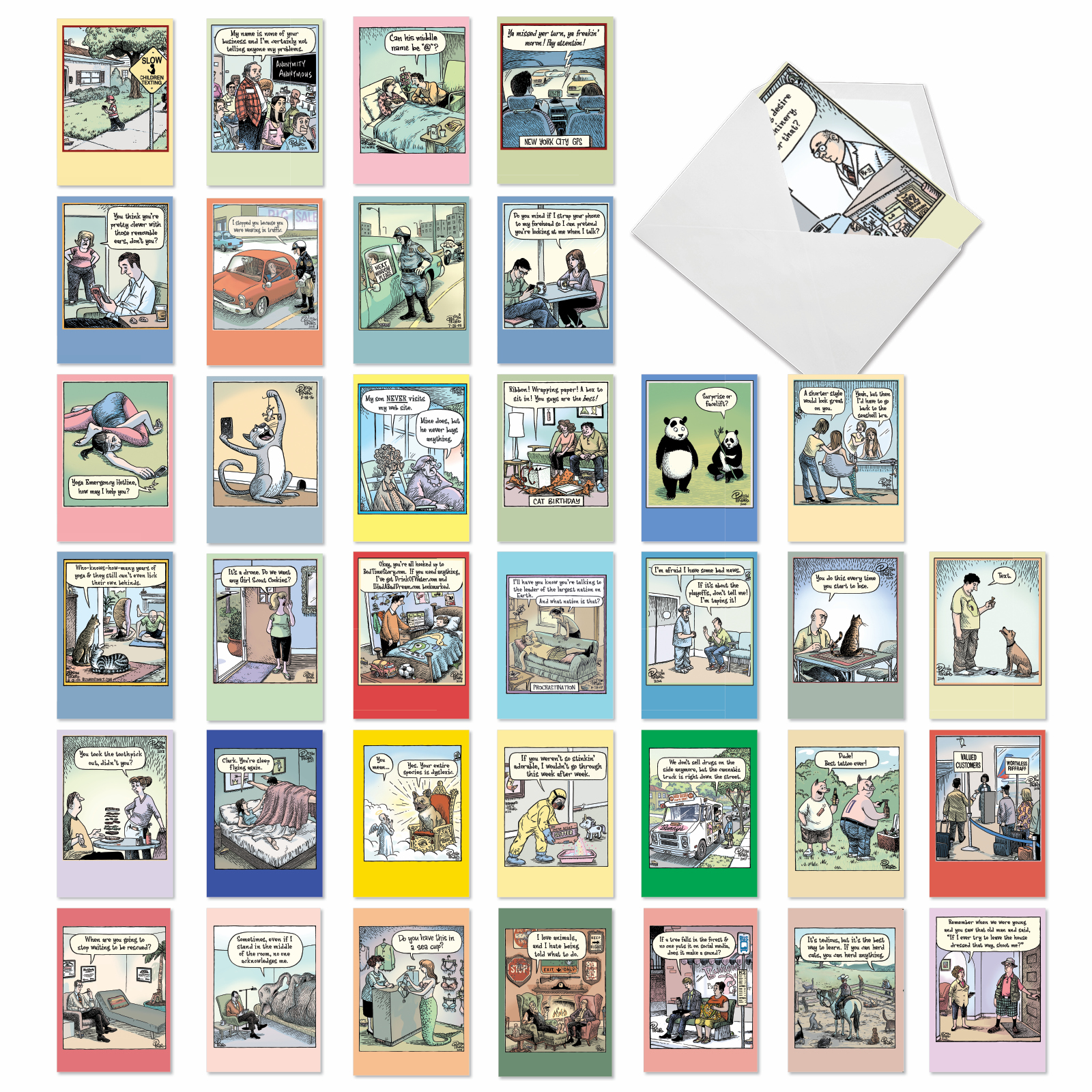 NobleWorks A Bizarro Bash - Pack of 36 Birthday Greeting Cards with Envelopes (4.63 x 6.75 Inch) - AC9376BDG-B1x36