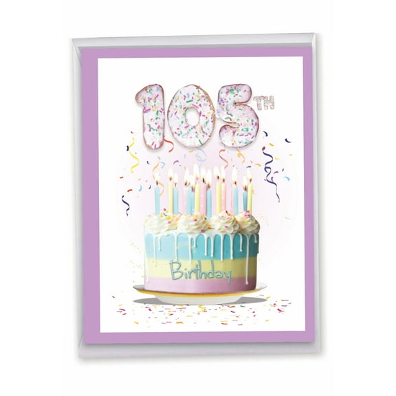 NobleWorks Big 105th Milestone Birthday Greeting Card 8.5 x 11 Inch with Envelope (1 Pack) Oversize Jumbo Big Day 105 J2768MBG