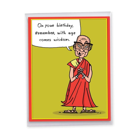 NobleWorks Big Funny Birthday Paper Card From Us 8.5 x 11 Inch with Envelope (1 Pack) Oversize Jumbo Bday Age Wisdom J8576BDG-US