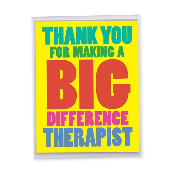 NobleWorks Big Thank You Greeting Card From Us 8.5 x 11 Inch with Envelope (1 Pack) Big, Jumbo Big Difference Therapist J8207TYG-US