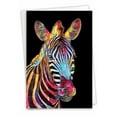 thumbnail image 1 of NobleWorks Birthday Greeting Card with 5 x 7 Inch Envelope (1 Card) Bday Rainbow Zebras - Head C10327BBDG, 1 of 6