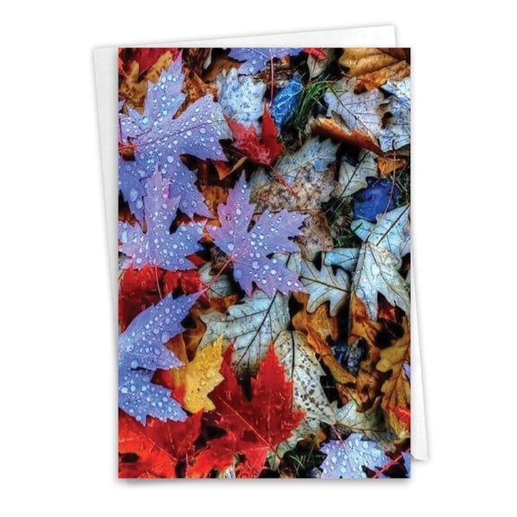 NobleWorks Blank All Occasions Greeting Card with 5 x 7 Inch Envelope (1 Card) Blank All Occasions Lavish Leaves - Autumn C7177BOCB