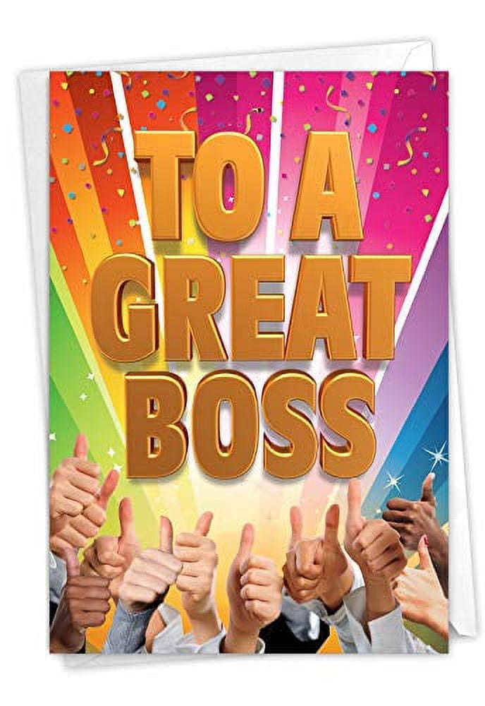 NobleWorks - Boss's Day Greeting Card with Envelope - Boss Appreciation ...