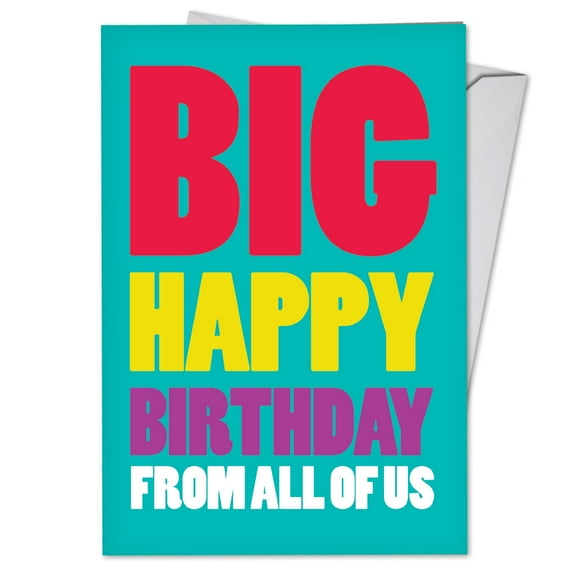 NobleWorks - C3900BDG Hilarious Birthday Greeting Card 'Big Happy Birthday From Us' with Envelope by NobleWorks