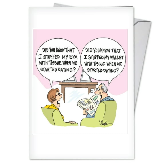 NobleWorks - C4016ANG Funny Anniversary Card 'Stuffed When Dating' with Envelope by NobleWorks