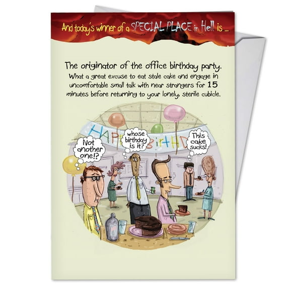 NobleWorks - C4023BDG Hilarious Birthday Greeting Card 'Office Birthday Party' with Envelope by NobleWorks