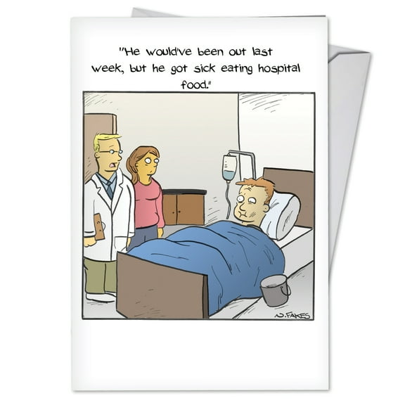 NobleWorks - C4024GWG Funny Get Well Card 'Hospital Food' with Envelope by NobleWorks