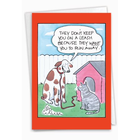 NobleWorks - Cat Leash Birthday Card 5027