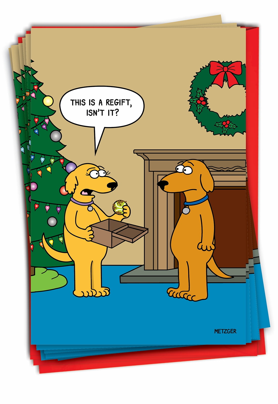 NobleWorks, Dog Regift - 12 Funny Christmas Cards Boxed - Bulk Set ...