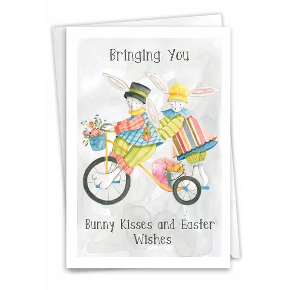NobleWorks Easter Greeting Card with 5 x 7 Inch Envelope (1 Card) Floppy Ears C9165GEAG