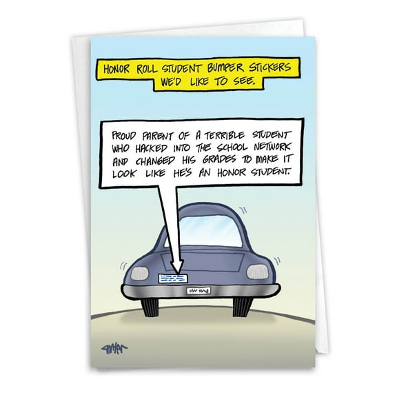 NobleWorks Father's Day Greeting Card with 5 x 7 Inch Envelope (1 Card) Honor Student Father'S Day Funny Paper Card 0247