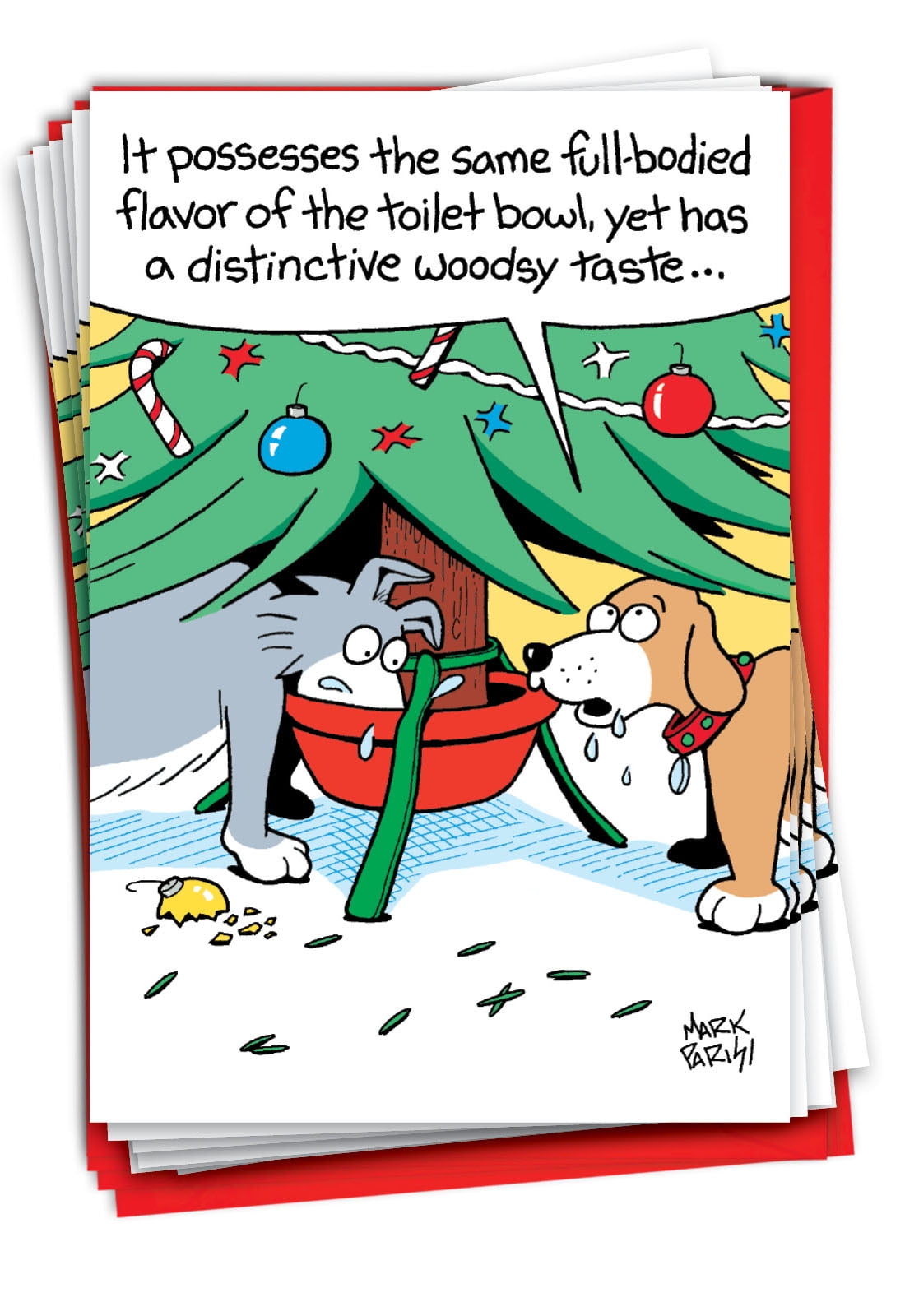 NobleWorks, FullBodied Flavor 12 Funny Christmas Cards Boxed Bulk