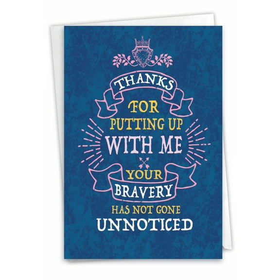 NobleWorks Funny Anniversary Greeting Card with 5 x 7 Inch Envelope (1 Card) Couple, Husband, Wife, Parents Anniversary Congratulations Relationship Courage C10257ANG