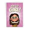 thumbnail image 1 of NobleWorks Funny Bat Mitzvah Greeting Card with 5 x 7 Inch Envelope (1 Card) Go Girl C10846JGG, 1 of 6