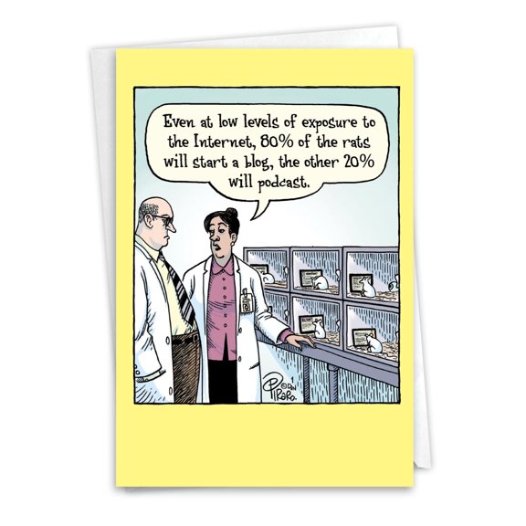 NobleWorks Funny Birthday Greeting Card with 5 x 7 Inch Envelope (1 Card) Bday Internet Rats C10284BDG