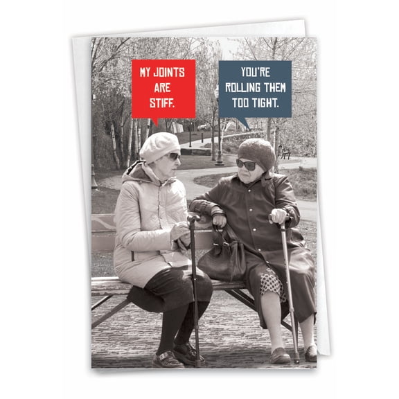 NobleWorks Funny Birthday Greeting Card with 5 x 7 Inch Envelope (1 Card) Bday Unlit Stiff Joints C10246BDG