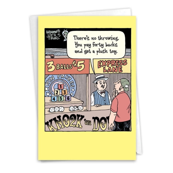 NobleWorks Funny Birthday Paper Card with 5 x 7 Inch Envelope (1 Card) Bday Express Lane C10285BDG