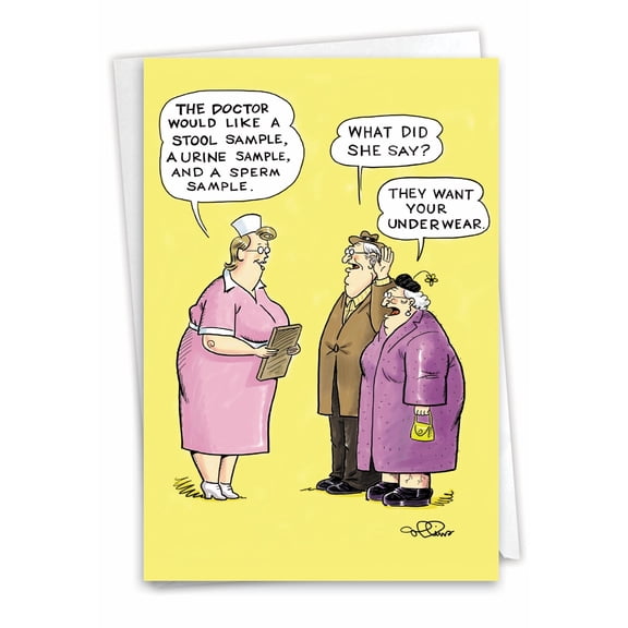 NobleWorks Funny Blank All Occasions Greeting Card with 5 x 7 Inch Envelope (1 Card) Blank All Occasions Want Underwear 4760K