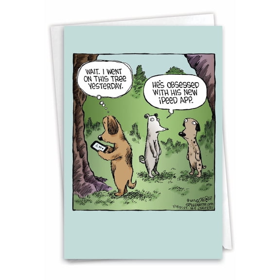 NobleWorks Funny Blank All Occasions Paper Card with 5 x 7 Inch Envelope (1 Card) Blank All Occasions Ipeed App C2621OCB