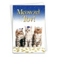 thumbnail image 1 of NobleWorks Funny Congratulations Paper Card with 5 x 7 Inch Envelope (1 Card) Congats, Good Luck Meowzel C10135CGG, 1 of 6