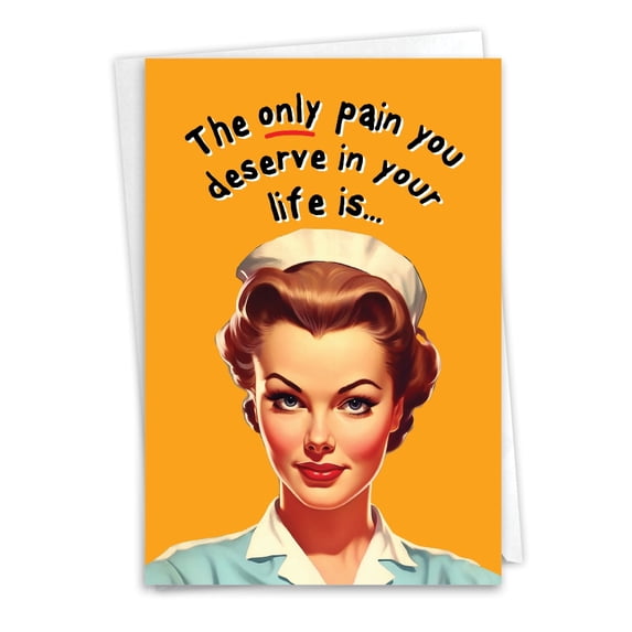 NobleWorks Funny Get Well Greeting Card with 5 x 7 Inch Envelope (1 Card) Pain Au Chocolat C10824GWG