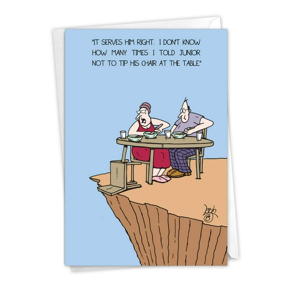 NobleWorks Funny Mother's Day Greeting Card with 5 x 7 Inch Envelope (1 Card) Mom Tip Chair 0023