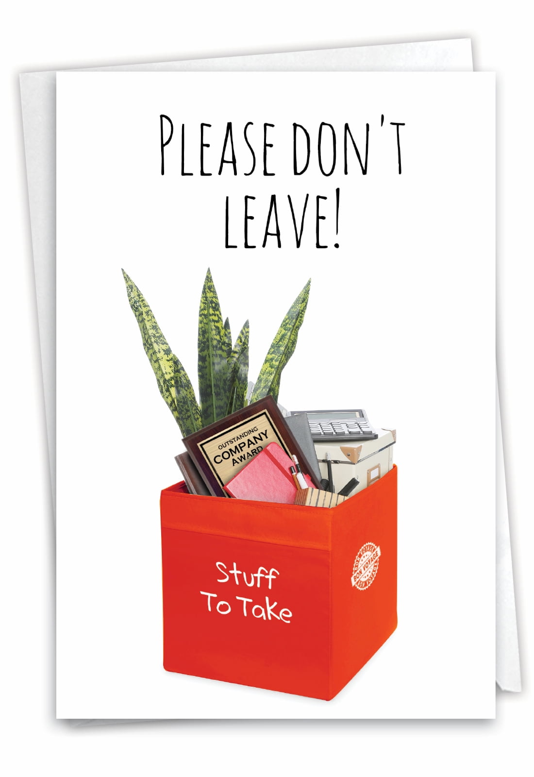 NobleWorks Funny Retirement Greeting Card with 5 x 7 Inch Envelope (1 Card) Co-Worker, Good Luck Don't Leave C8225RTG