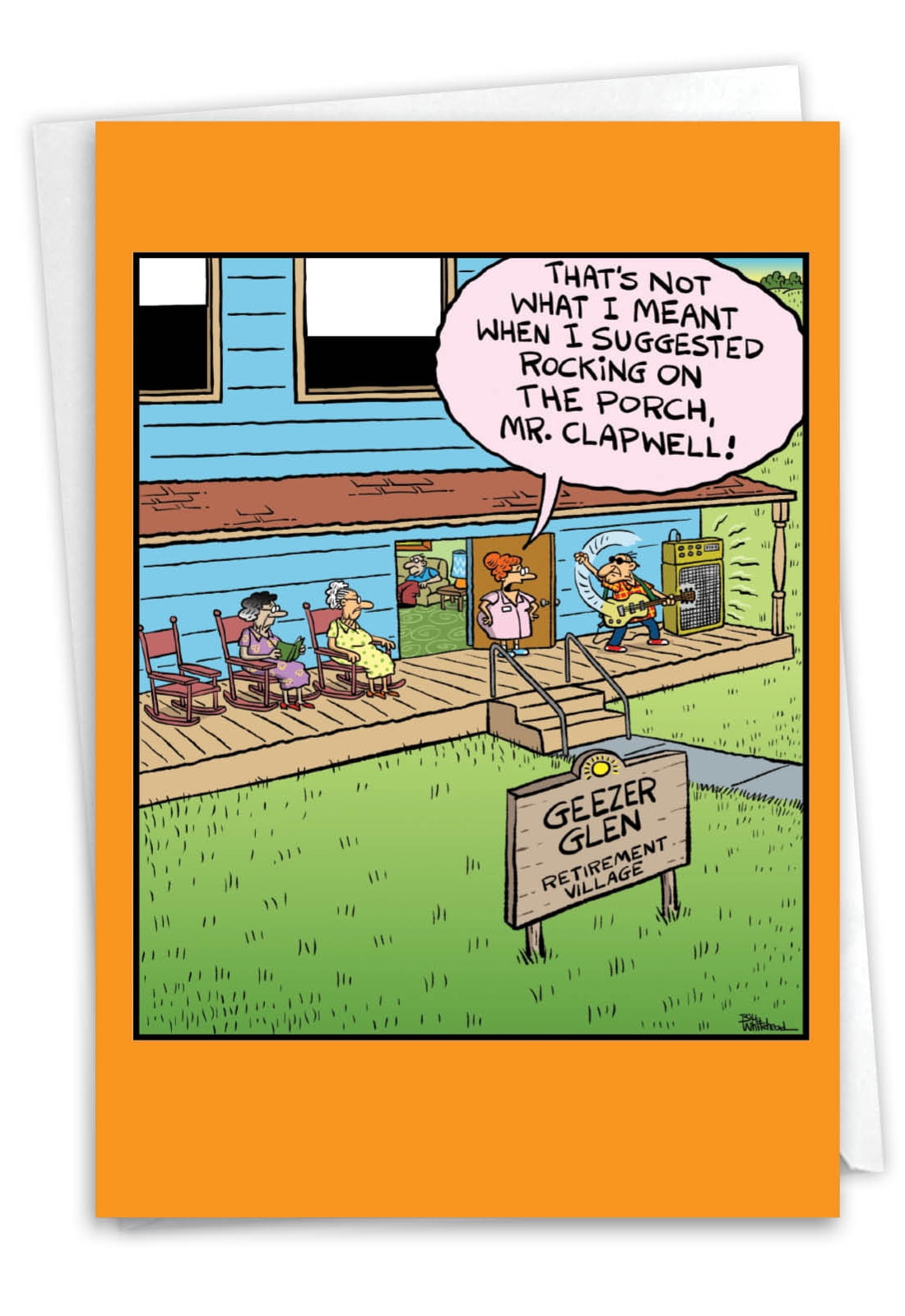 NobleWorks Funny Retirement Paper Card with 5 x 7 Inch Envelope (1 Card) Co-Worker, Good Luck Geezer Glen C2394RTG