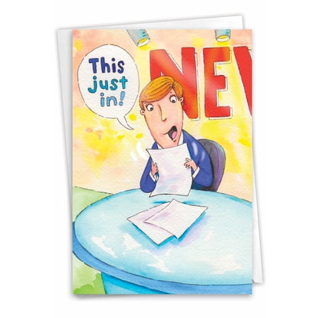 NobleWorks Funny Sorry Greeting Card with 5 x 7 Inch Envelope (1 Card) This Just In C2445SRG