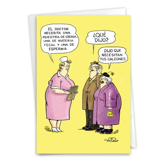 NobleWorks Funny Spanish Birthday Paper Card with 5 x 7 Inch Envelope (1 Card) Bday Ropa Interior Requerida C4760BDG-SL