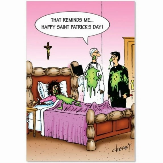 NobleWorks Funny St. Patrick's Day Greeting Card with 5 x 7 Inch Envelope (1 Card) St Patty Barf 5319