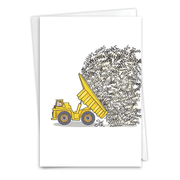 NobleWorks Funny Thank You Greeting Card with 5 x 7 Inch Envelope (1 Card) Gratitude Dump C10861TYG