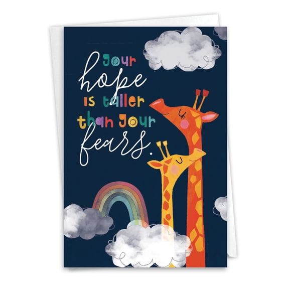 NobleWorks Good Luck Greeting Card with 5 x 7 Inch Envelope (1 Card) Happy Pride - Giraffes C10983BGLG