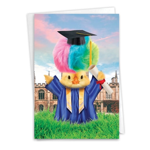 NobleWorks Graduation Greeting Card with 5 x 7 Inch Envelope (1 Card) Smart Chicks C9077BGDG