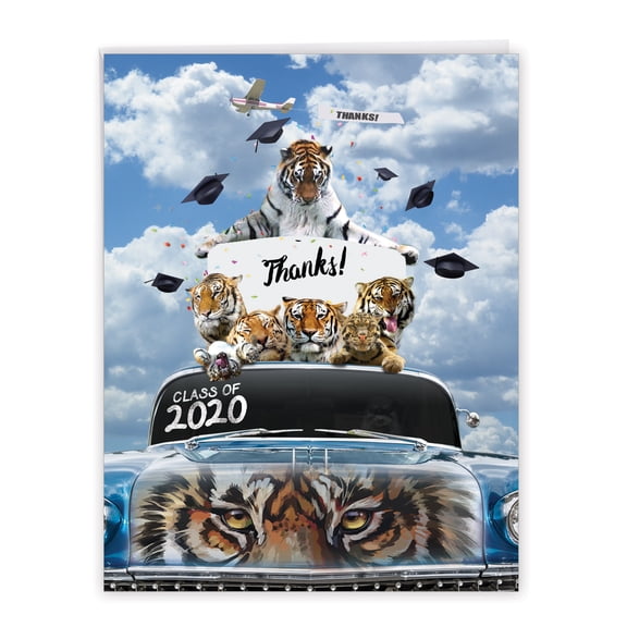 NobleWorks - Graduation Thank You Card (8.5 x 11 Inch) - Tigers Mascot J6300GTG-US-20 (Greeting Card)