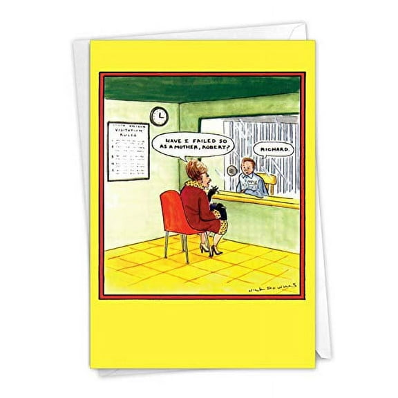 NobleWorks Humorous Mother's Day Greeting Card with 5 x 7 Inch Envelope (1 Card) Mom Have I Failed You 0035