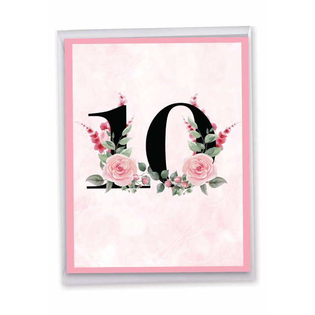 NobleWorks Jumbo 10th Milestone Anniversary Greeting Card From Us 8.5 x