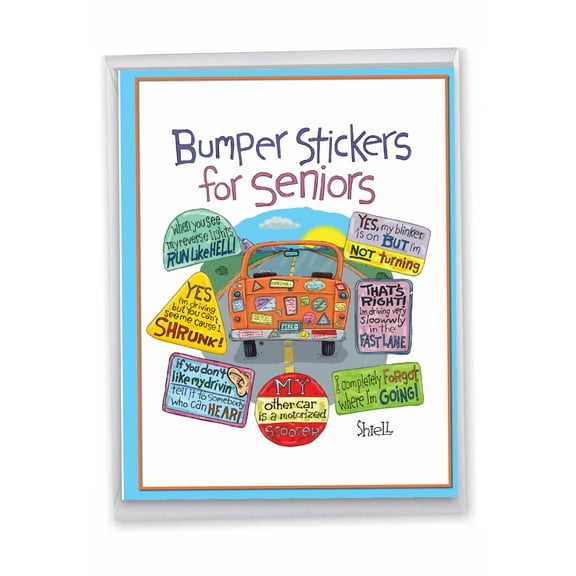 NobleWorks Jumbo Funny Birthday Greeting Card 8.5 x 11 Inch with Envelope (1 Pack) Big, Jumbo Bday Senior Bumper Stickers J2649BDG